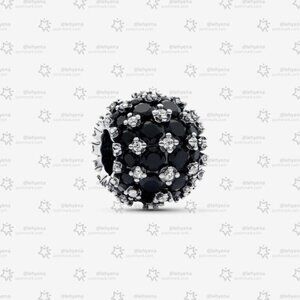 Pandora Sparkling Pavé Round Black Charm|Pendant